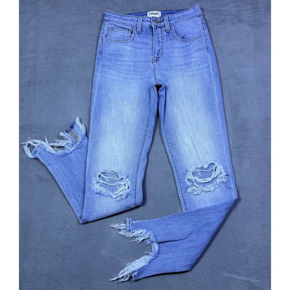L'agence Jeans Womens 24x29 High Line Highrise Skinny Distressed USA Normcore